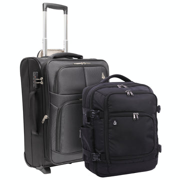 Aerolite Expandable (55x40x20cm) to (55x40x23cm) Ryanair (Priority) Maximum Allowance Lightweight Cabin Hand Luggage 2 Wheels, Maximum Size for Ryanair Priority, Wizz Air Priority, Lufthansa - Aerolite UK